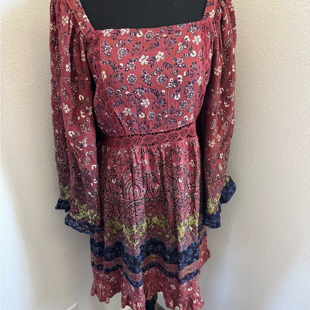 Angie Textured Burgundy Dress